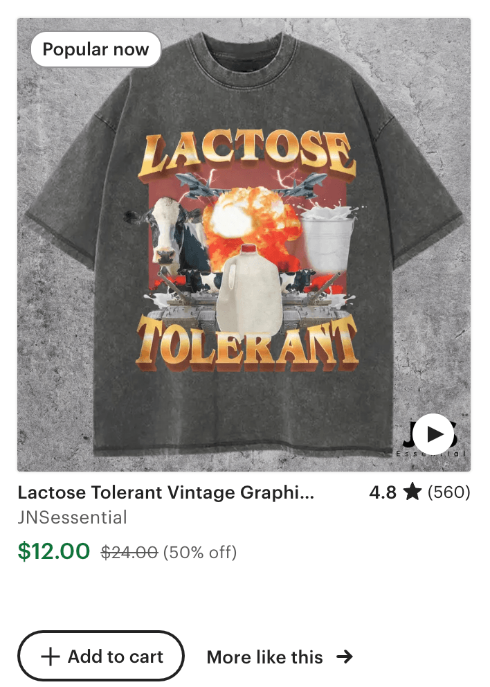 Screenshot of an Etsy product listing