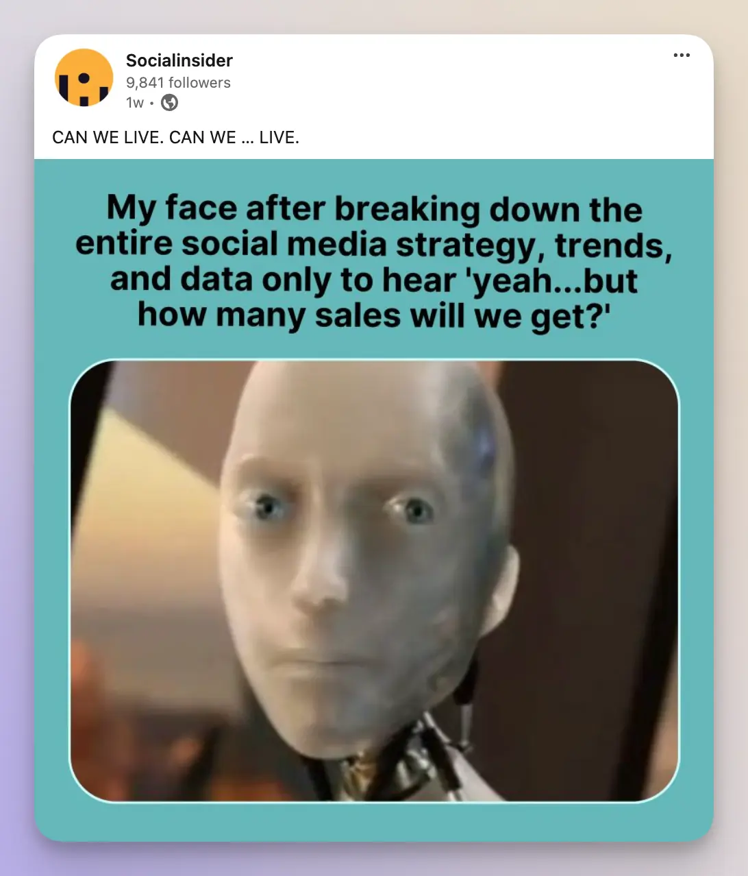 Staring robot meme